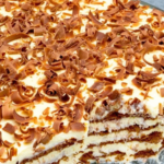 Deléitese con el pastel de bizcocho de chocolate y café sin hornear