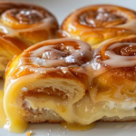 Rollo dulce de tarta de queso danesa