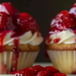 Cupcakes De Tarta De Queso Y Fresa